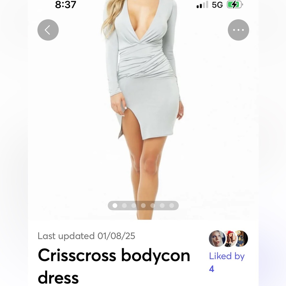 Forever 21 Light Gray Crisscross Mini Dress